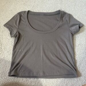 Gray Women's Scoop Neck Top
